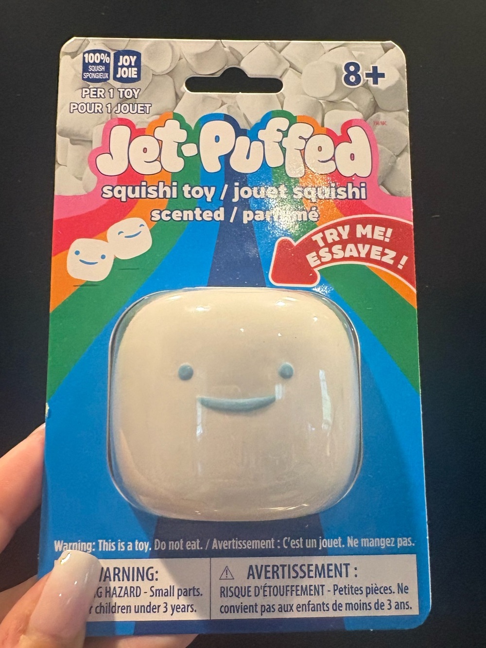 NIB Scented Jet Puffed Marshmallow White Squishi Toy